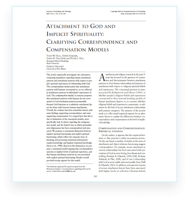 Attachment to God & Implicit Spirituality